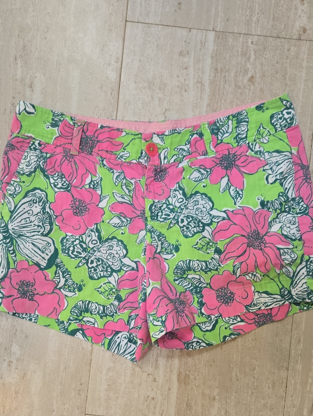 Lilly Pulitzer Pink/Green Floral & Butterfly Shorts